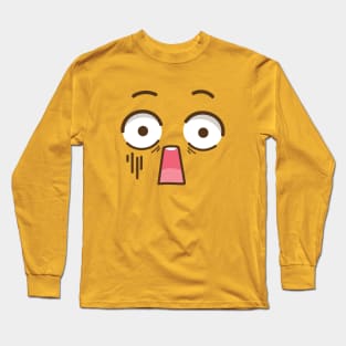 Panicked Cute Face Long Sleeve T-Shirt